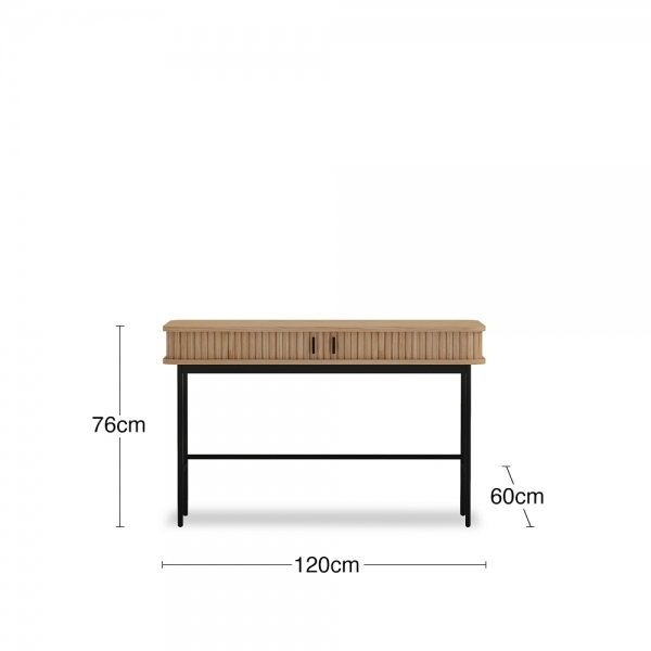 Mika Office Desk, Oak & Black