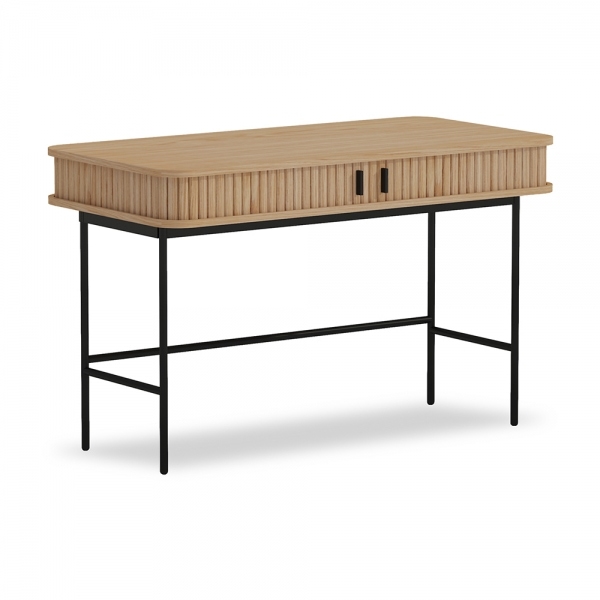 Mika Office Desk, Oak & Black