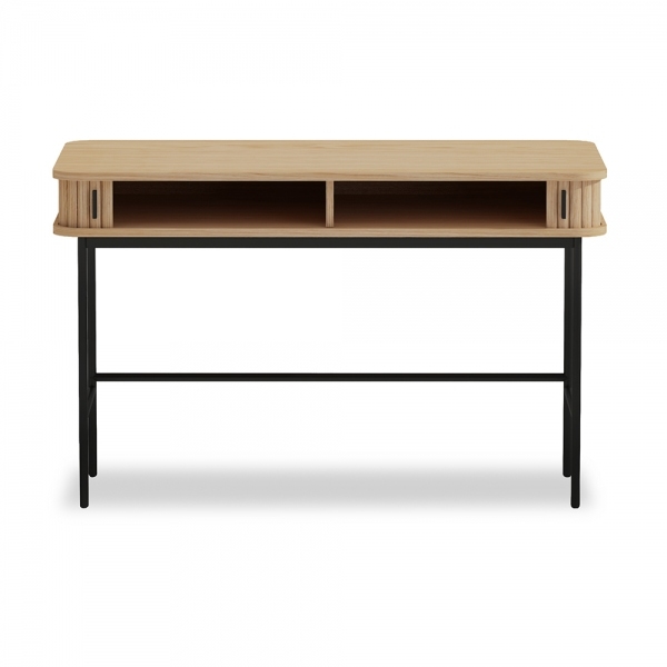 Mika Office Desk, Oak & Black