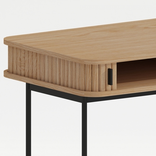 Mika Office Desk, Oak & Black