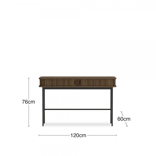 Mika Office Desk, Walnut & Black