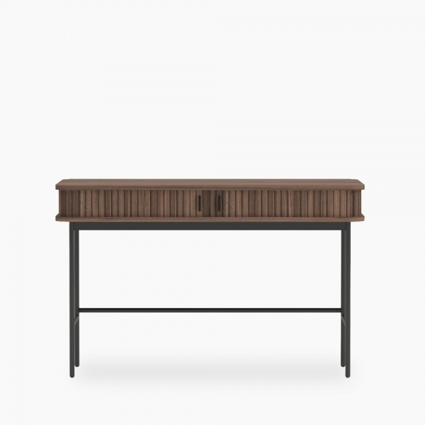 Mika Office Desk, Walnut & Black
