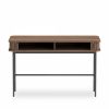 Mika Office Desk, Walnut & Black