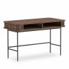 Mika Office Desk, Walnut & Black