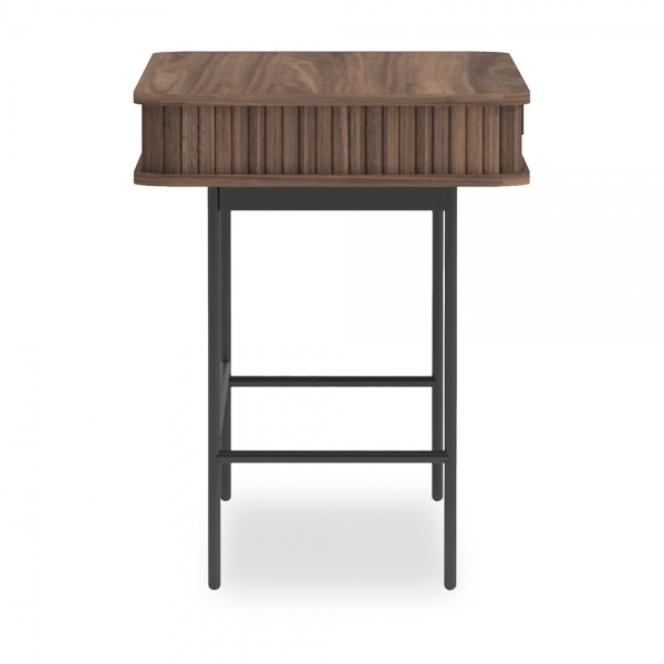 Mika Office Desk, Walnut & Black
