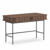 Mika Office Desk, Walnut & Black