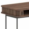 Mika Office Desk, Walnut & Black