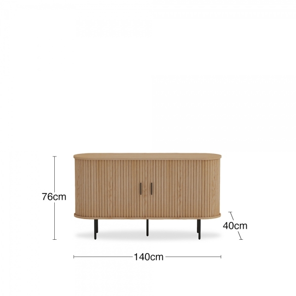 Mika Sideboard, Oak & Black