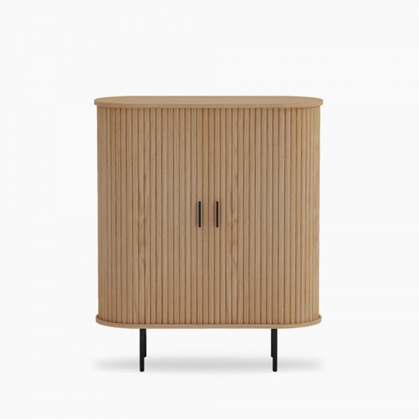 Mika Tall Sideboard, Oak & Black