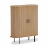 Mika Tall Sideboard, Oak & Black