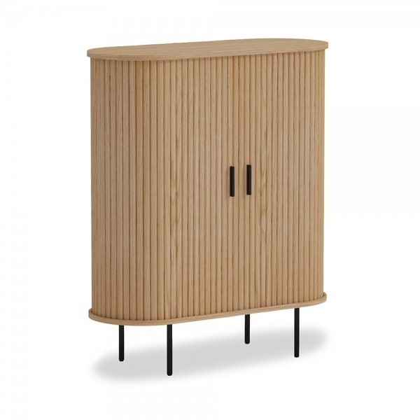 Mika Tall Sideboard, Oak & Black