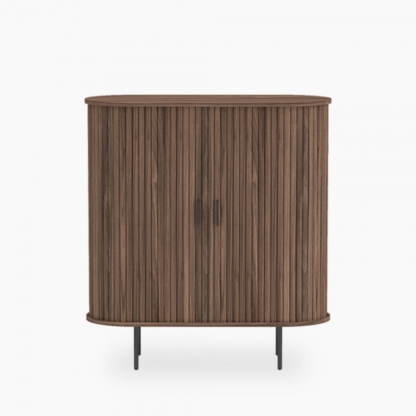 Mika Tall Sideboard, Walnut & Black