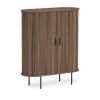 Mika Tall Sideboard, Walnut & Black