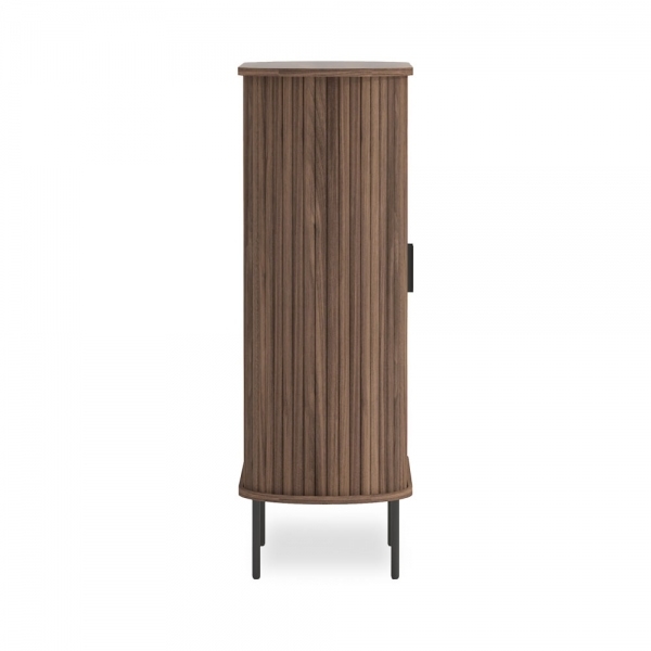 Mika Tall Sideboard, Walnut & Black