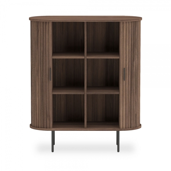 Mika Tall Sideboard, Walnut & Black