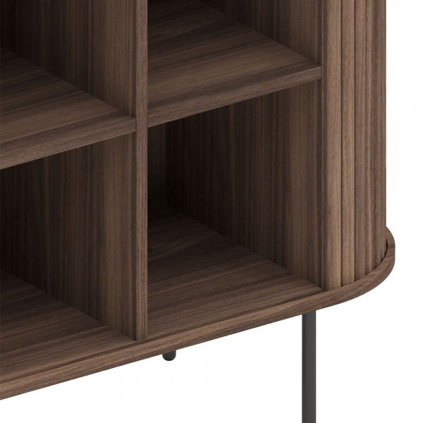 Mika Tall Sideboard, Walnut & Black