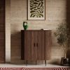 Mika Tall Sideboard, Walnut & Black