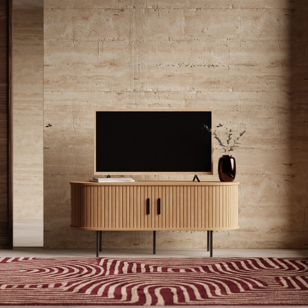 Mika TV Stand, Oak & Black