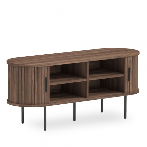 Mika TV Stand, Walnut & Black