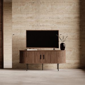 Mika TV Stand, Walnut & Black