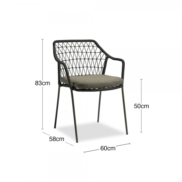 Milan Carver Dining Chair, Anthracite Grey