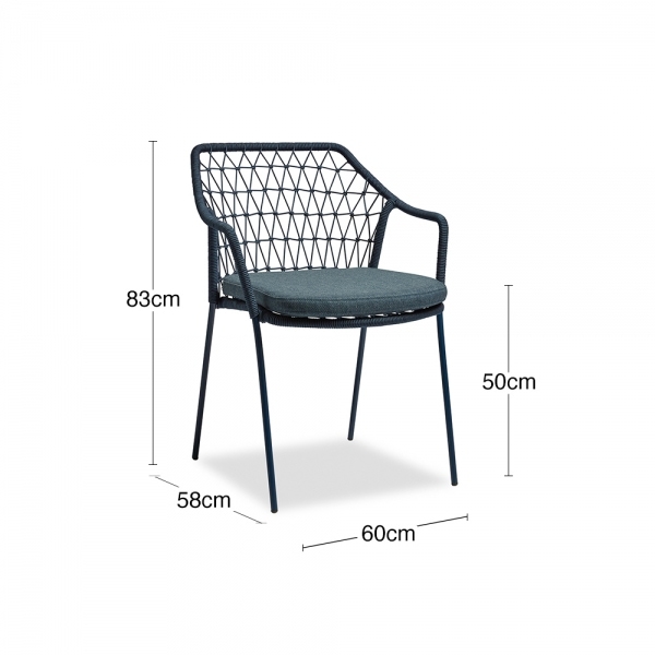 Milan Carver Dining Chair, Blue