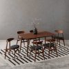 Milton & Malmros 6 Chairs Dining Set, Walnut & Dark Grey