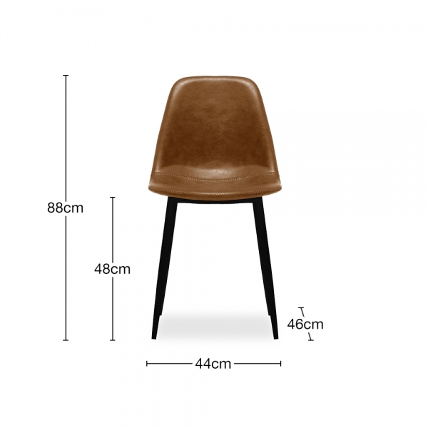 Milton & Rayner 4 Chairs Dining Set, Walnut & Vintage Tan