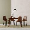 Milton & Rayner 4 Chairs Dining Set, Walnut & Vintage Tan