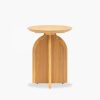 Mina Wooden Round Side Table, Oak