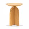 Mina Wooden Round Side Table, Oak
