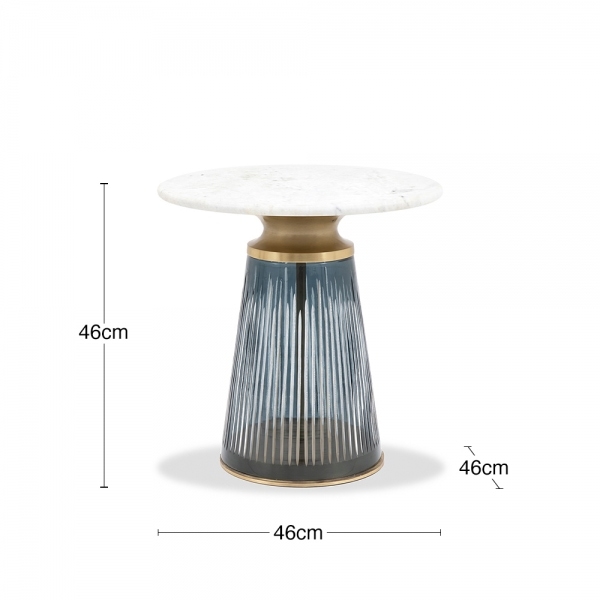 Mirabelle Round Side Table, Blue