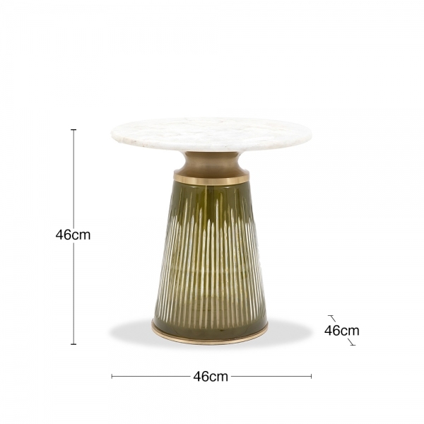 Mirabelle Round Side Table, Green