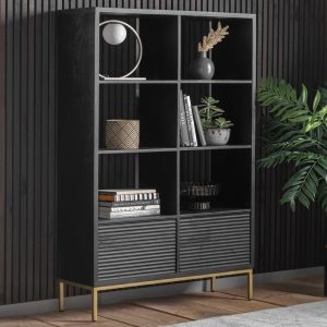Monique Bookcase, Black Mango Wood