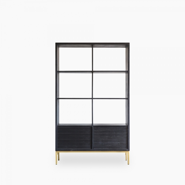Monique Bookcase, Black Mango Wood