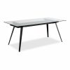 Monti 6 Seat Dining Table, Glass & Black