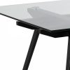 Monti 6 Seat Dining Table, Glass & Black