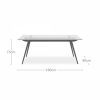 Monti 6 Seat Dining Table, Glass & Black