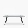Monti 6 Seat Dining Table, Glass & Black