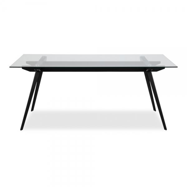 Monti 6 Seat Dining Table, Glass & Black
