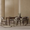 Montreux & Halston 6 Chair Dining Set, Walnut & Speckled Stone Sustainable Boucle