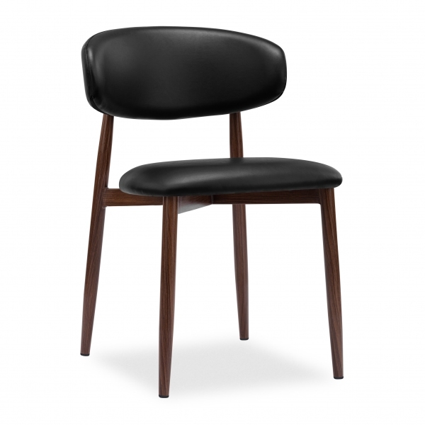 Montreux & Halston 6 Chair Dining Set, Walnut & Vintage Black