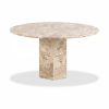 Naxos 4 Seat Round Dining Table, Latte Marble