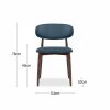 Naxos & Halston 4 Chair Dining Set, Latte Marble & Dust Blue Sustainable Velvet