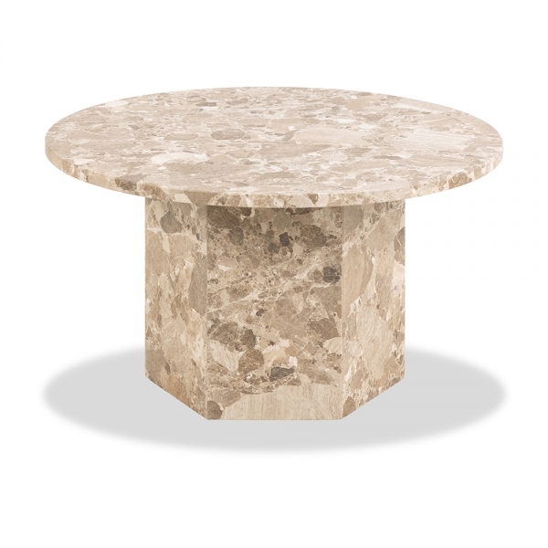 Naxos Round Coffee Table, Latte Marble