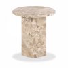 Naxos Round Side Table, Latte Marble