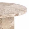 Naxos Round Side Table, Latte Marble