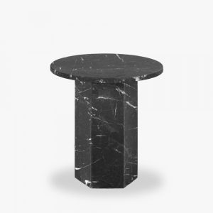 Naxos Round Side Table, Onyx Black Marble