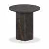 Naxos Round Side Table, Storm Grey Marble