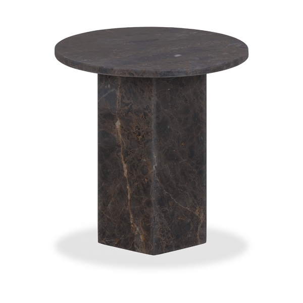 Naxos Round Side Table, Storm Grey Marble